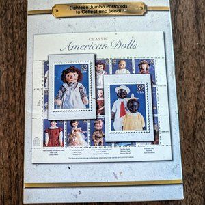 USPS 1997 Classic American Dolls 18 Jumbo Collectible Frameable Glossy Postcards